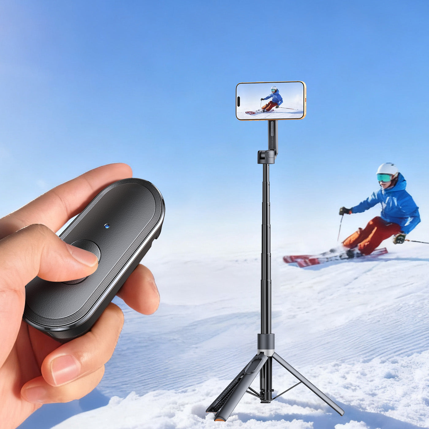 Magnetic Travel Tripod & Selfie Stick for MagSafe 66.3" Black